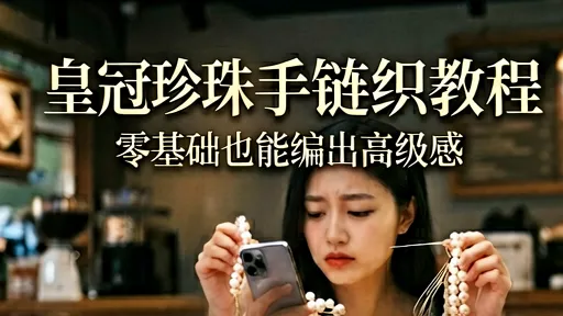 皇冠珍珠手链编织教程：零基础轻松编出高级感